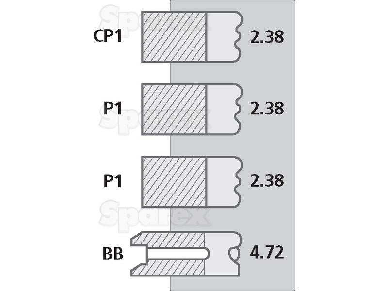 Jogo segmentos +0.020'' (0.50mm) (S.57509)