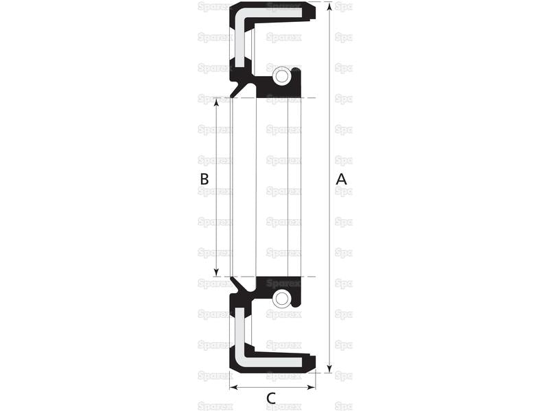 Retentor com sentido de rotação 1 3/4'' x 2 1/2'' x 3/8'' Lábio simples (S.58714)
