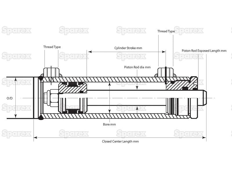 Cilindro Hidráulico, 50 x 80 x 200mm (S.59254)