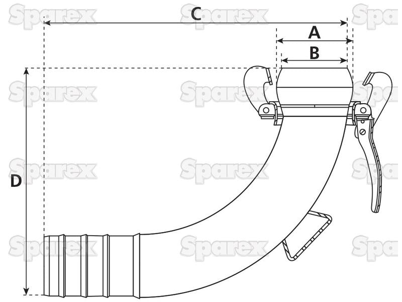 Acoplamento 90° - Macho 5'' (133mm) x5'' (125mm) (galvanizado) (S.59427)