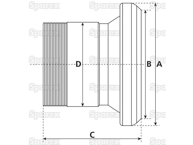 Acoplamento roscada - Fêmea 4'' (108mm) x 4'' (galvanizado) (S.59432)