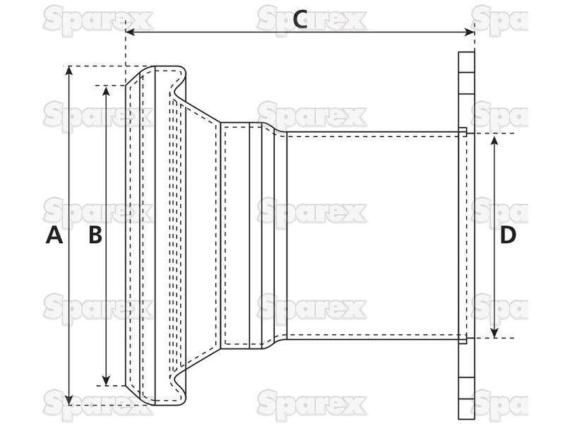 Acoplamento com brida - Fêmea 5'' (133mm) x (125mm) (galvanizado) (S.59439)