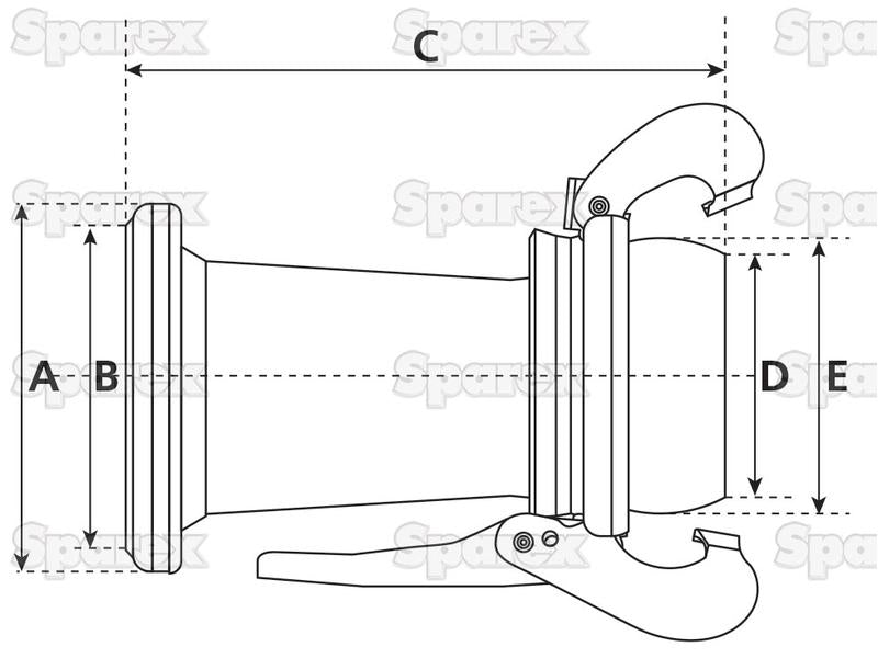 Adaptador Fêmea-Macho - 6 para 4'' (159-108mm) (galvanizado) (S.59451)