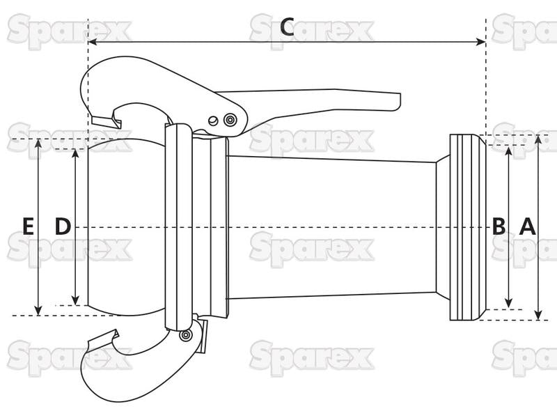 Adaptador Macho-Fêmea - 4 para 5'' (108-133mm) (galvanizado) (S.59453)