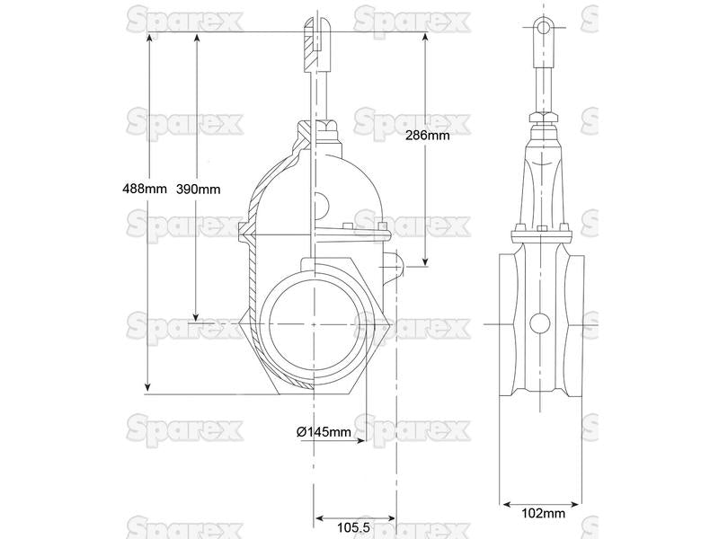 Válvula corrediça - Rosca dupla 6 (S.59475)