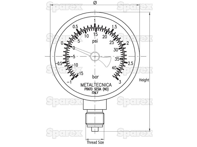 Manometro glicerina 1/4'' (-1/+3 bar) (S.59480)