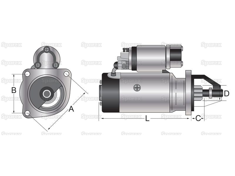 Motor de Arranque - 12V, 2.2Quilowatts (Sparex) (S.68934)