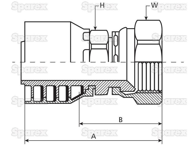 Parker JIC Racord 5/8'' x 1 1/16'' x 12'' Fêmea Straight Swivel (S.7221710)