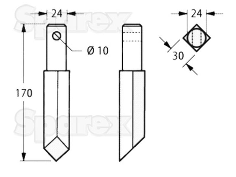 Faca freze Largura: 24mm, Altura: Orifício Ø: 10mm. Acessorios para Aplicavel em: E35920 (S.72505)