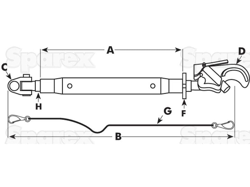 3º ponto (Cat.2/3) Comprimento minimo 610mm (S.74386)