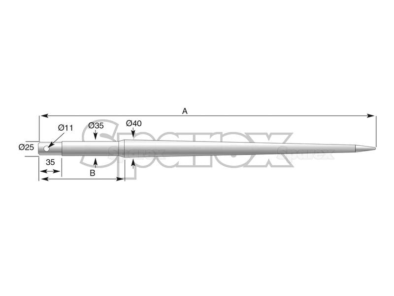 Bico - Direita 1000mm, (Estrela) Aplicavel em: 1009062 (S.74747)