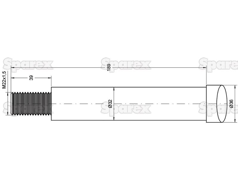 Bico - Direita 850mm, Tamanho da rosca: M22 x 1.50 (Tapered Square) Aplicavel em: M6678898 (S.74749)