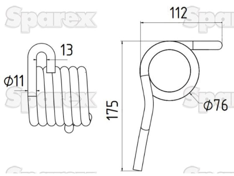 Mola - Esquerdo - Comprimento:175mm, Largura:14mm, Ø11mm - Acessorios para Vicon, Rivierre Casalis Aplicavel em: 90036182 (S.77902)