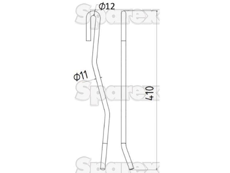 Mola - Esquerdo - Comprimento:420mm, Largura Ø11mm - Acessorios para Vicon Aplicavel em: 90036190 (S.77906)