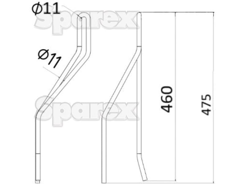 Mola - Esquerdo - Comprimento:460mm, Largura:137mm, Ø11mm - Acessorios para Vicon Aplicavel em: 99136240 (S.77908)