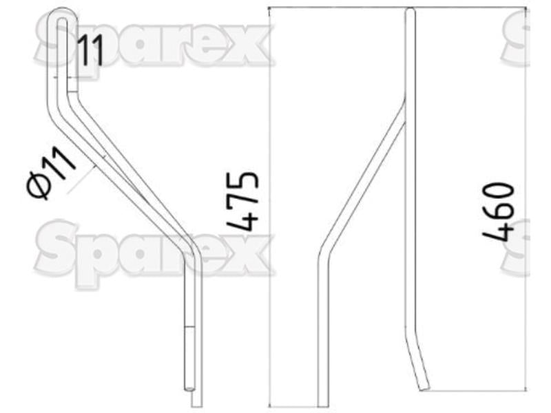 Mola - Direito - Comprimento:460mm, Largura:137mm, Ø11mm - Acessorios para Vicon Aplicavel em: 99136241 (S.77909)