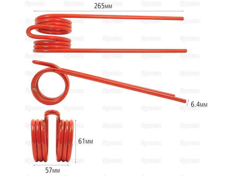 Mola - - - Comprimento:265mm, Largura:57mm, Ø6.4mm - Acessorios para JF Aplicavel em: 14330397 (S.78064)