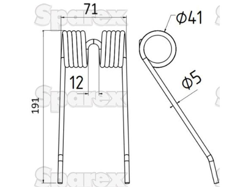 Mola - - - Comprimento:191mm, Largura:71mm, Ø5mm - Acessorios para New Holland (S.78073)