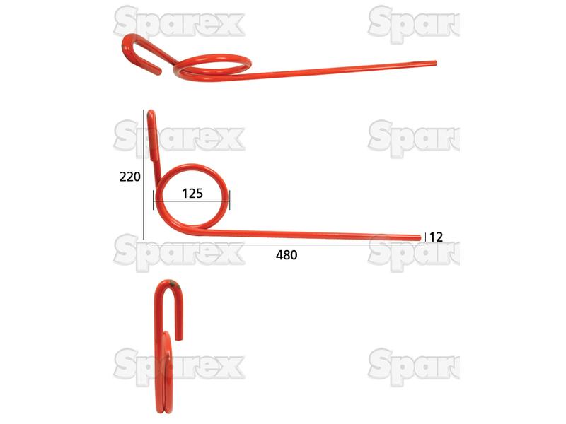 Mola - Ø12mm, Comprimento: 480mm Aplicavel em: 400975 (S.78094)