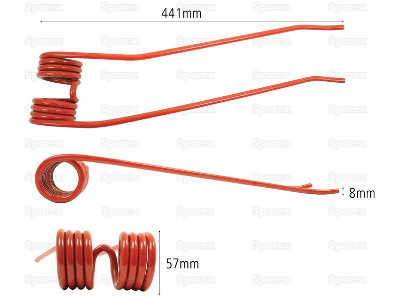 Mola - Esquerdo - Comprimento:441mm, Largura:92mm, Ø8mm - Acessorios para Fella, New Holland, Stoll Aplicavel em: 539330 (S.78176)