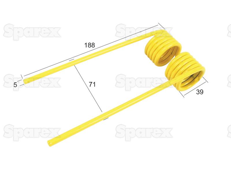 Mola - - - Comprimento:188mm, Largura:71mm, Ø5mm - Acessorios para John Deere Aplicavel em: CC32965 (S.78332)