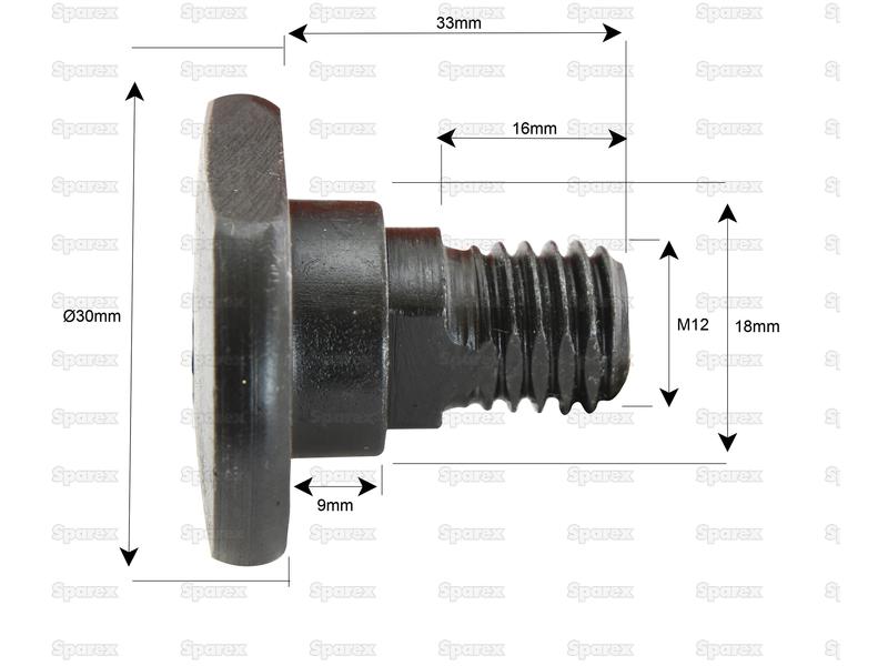 Parafuso C/ Porca- M12x33mm - Acessorios para Kuhn, Taarup Aplicavel em: 561-158-00 (S.78375)