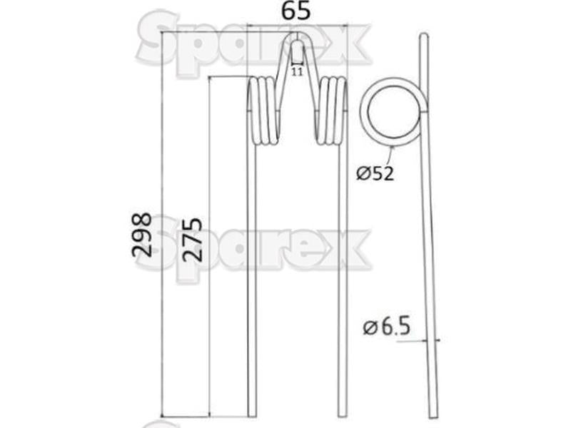 Mola - - - Comprimento:275mm, Largura:65mm, Ø6.5mm - Acessorios para PZ Aplicavel em: PZ69 (S.78956)