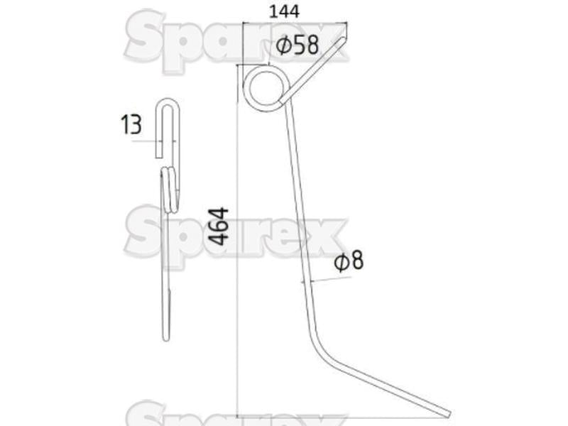 Mola Comprimento:464mm, Largura:29mm, Ø8mm - Acessorios para Browns Aplicavel em: 71663 (S.79415)