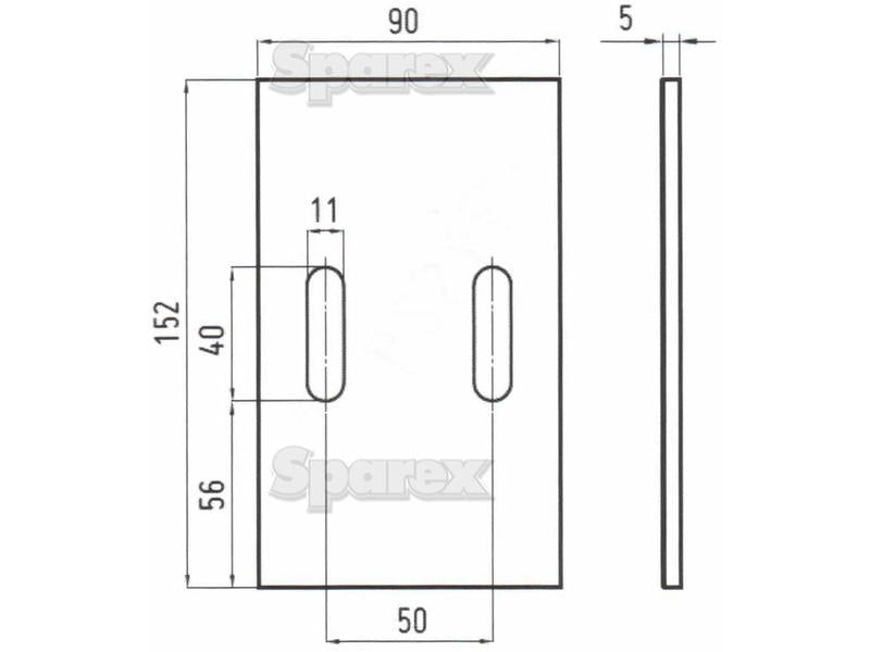 Prato raspador 152x90x5mm Aplicavel em: 300142 (S.79529)