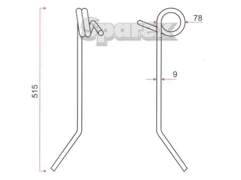 Mola - Ø9mm, Comprimento: 515mm Aplicavel em: 18903650 (S.79642)