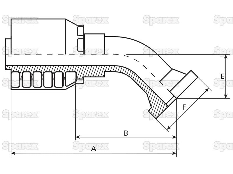 Parker Flange 3/4'' x 1'' 135° Swept Flange (S.7971612)