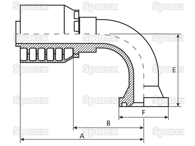 Parker Flange 5/8'' x 3/4'''' 90° Swept Flange (S.7991210)