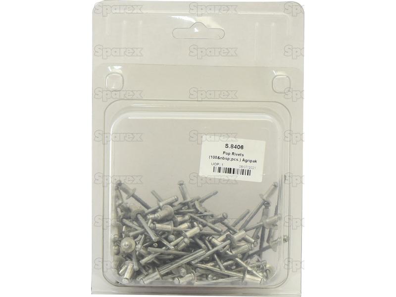 Rebites POP 4.8 x 8mm (100 un) Agripak (S.8406)