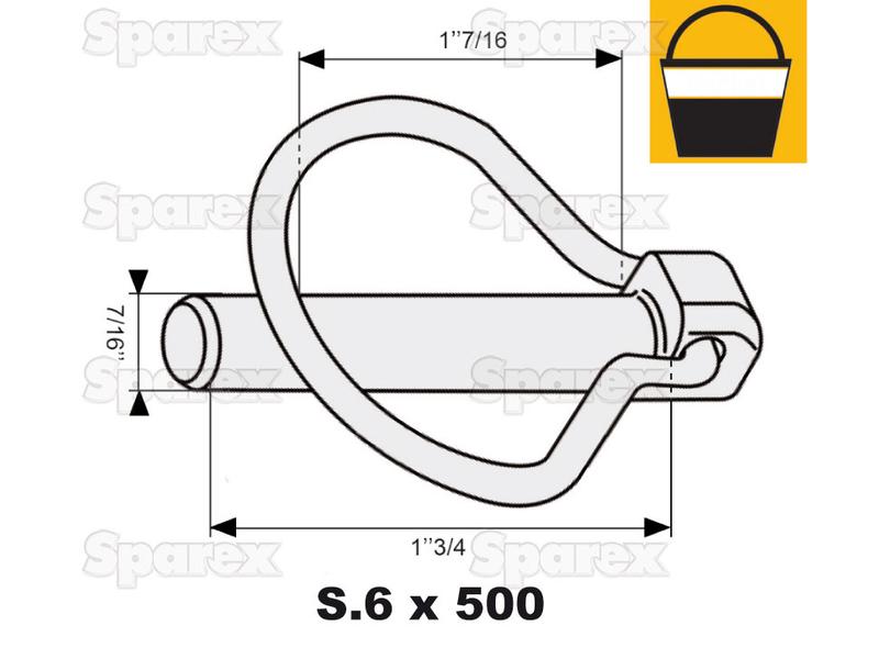 Cavilha mola tipo Pêra Ø11mm x 44.5mm (500 un Balde grande) (S.8482)