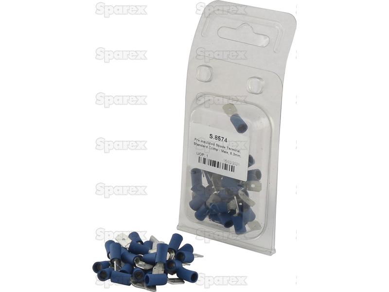 Terminal, Aperto Standard - Macho, 6.3mm, Azul (1.5 - 2.5mm) (Agripak 25 un) (S.8574)