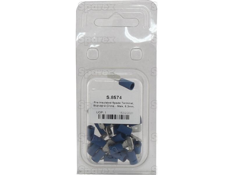 Terminal, Aperto Standard - Macho, 6.3mm, Azul (1.5 - 2.5mm) (Agripak 25 un) (S.8574)