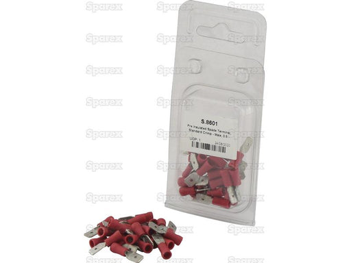 Terminal, Aperto Standard - Macho, 6.3mm, Vermelho (0.5 - 1.5mm) (Agripak 25 un) (S.8601)