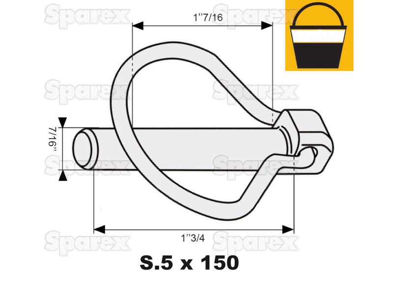 Cavilha mola tipo Pêra Ø10.5mm x 44.5mm (150 un Balde pequeno) (S.89)