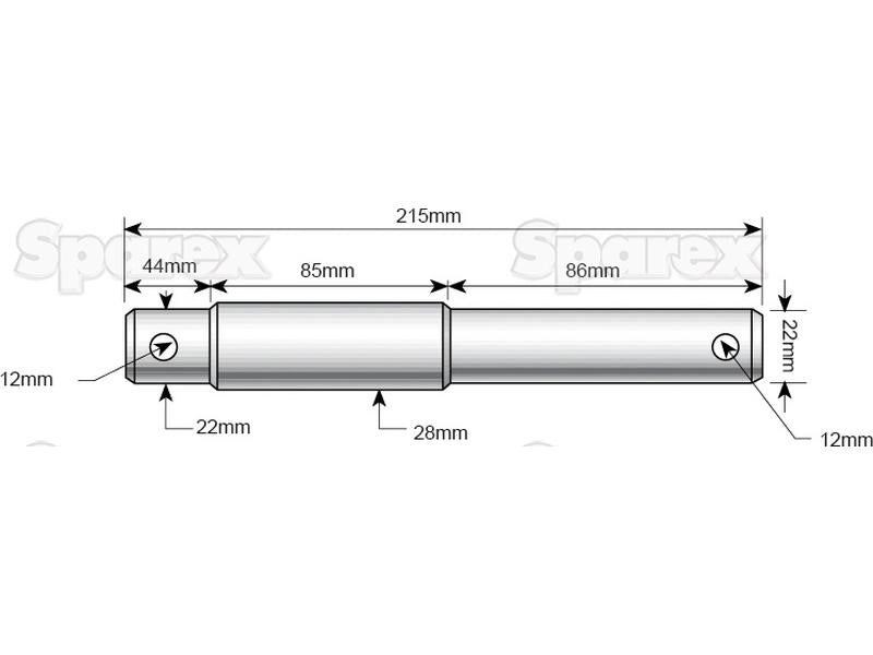 Munhao - Categoria dupla 22 - 28x215mm, Tamanho da rosca Tamanho da rosca 1/2 (S.9164)